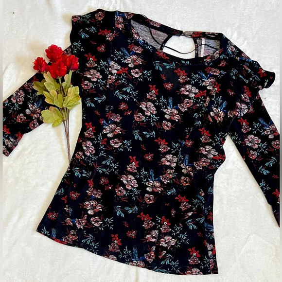 Free People Dock Street Floral Ruffle Blouse - Small - Picture 1 of 6